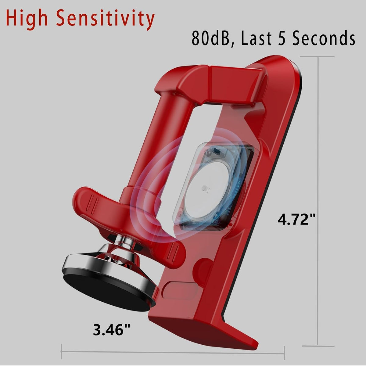Upgraded Portable Door Stop Alarm with Strong Grip to the Floor, Non-Slip Door Stoppers Security Alarm Lasts 5 Seconds with 80Db, Perfect for Travel & Home Security